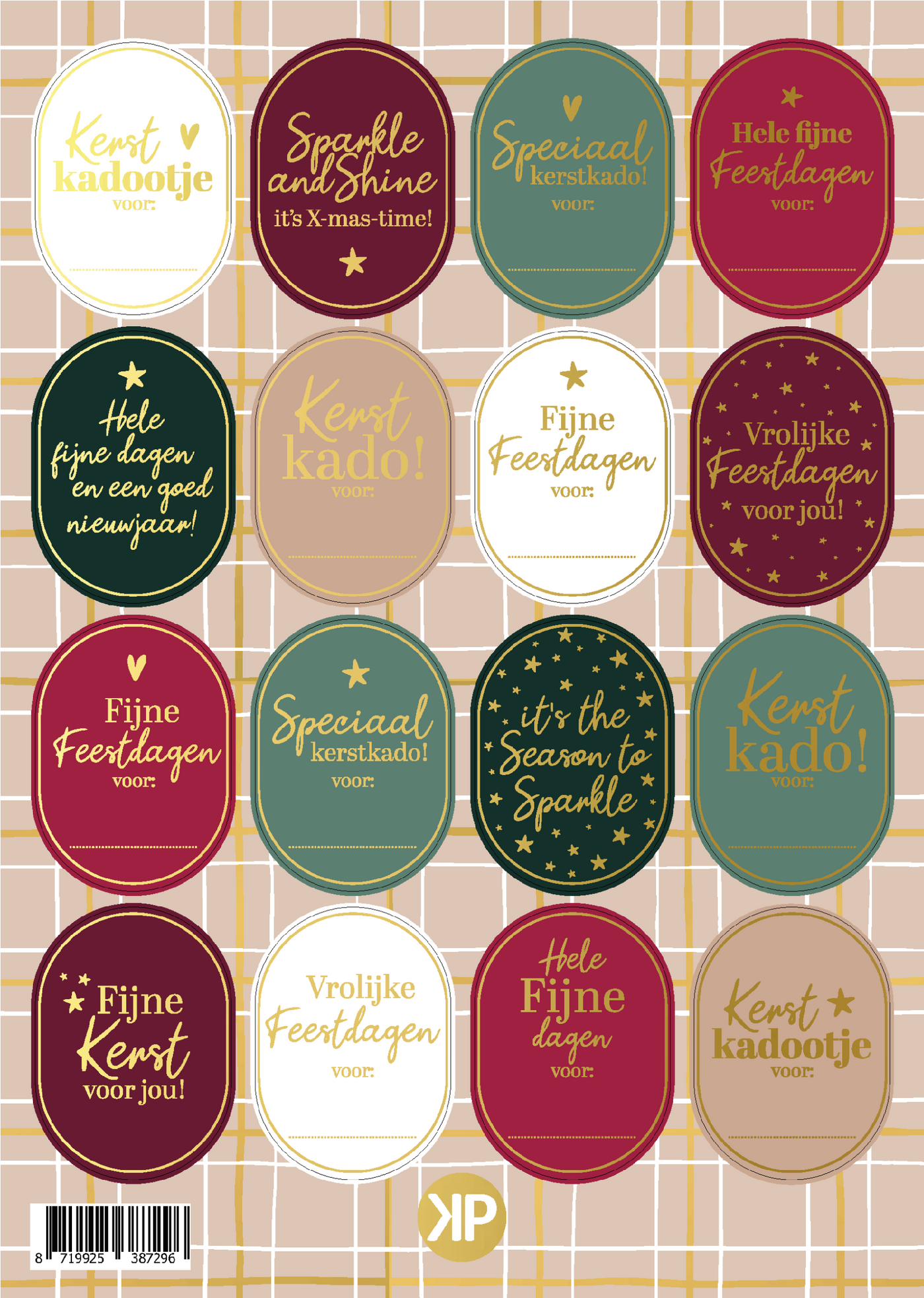 Label2X Kaarten Stickervel kerst luxe Stickervel kerst luxe woonaccessoires homedecoratie