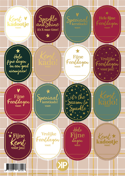 Label2X Kaarten Stickervel kerst luxe Stickervel kerst luxe woonaccessoires homedecoratie
