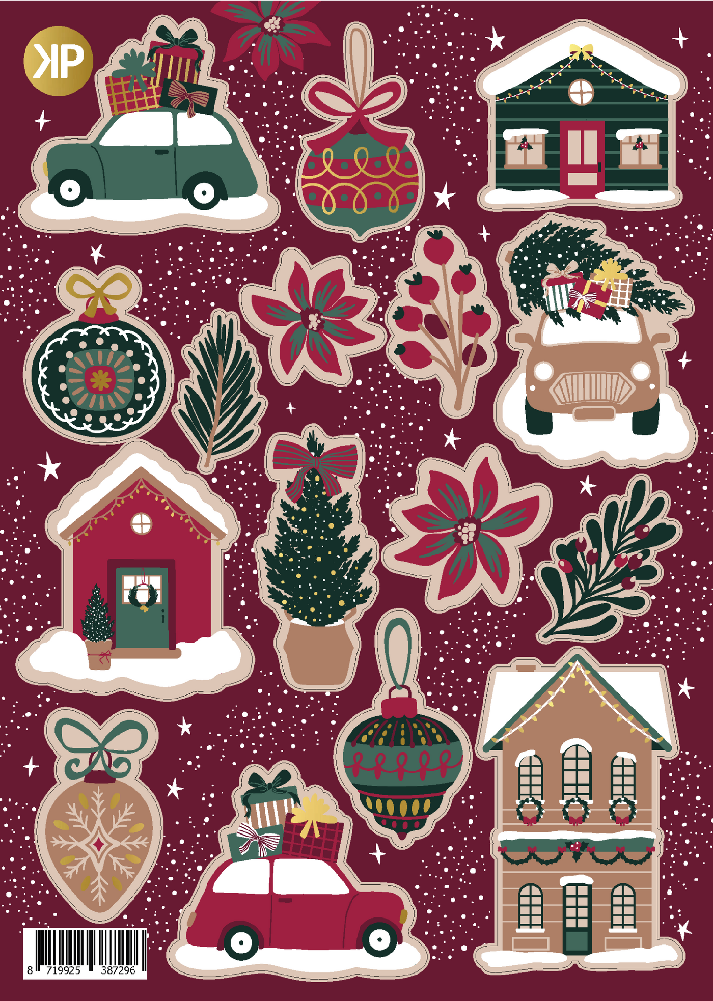 Label2X Kaarten Stickervel kerst Stickervel kerst woonaccessoires homedecoratie