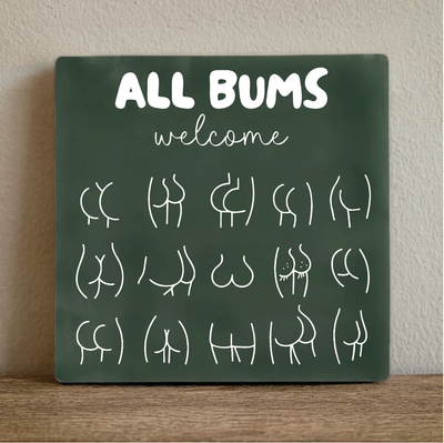 Label2X Tegeltje all bums Tegeltje all bums woonaccessoires homedecoratie