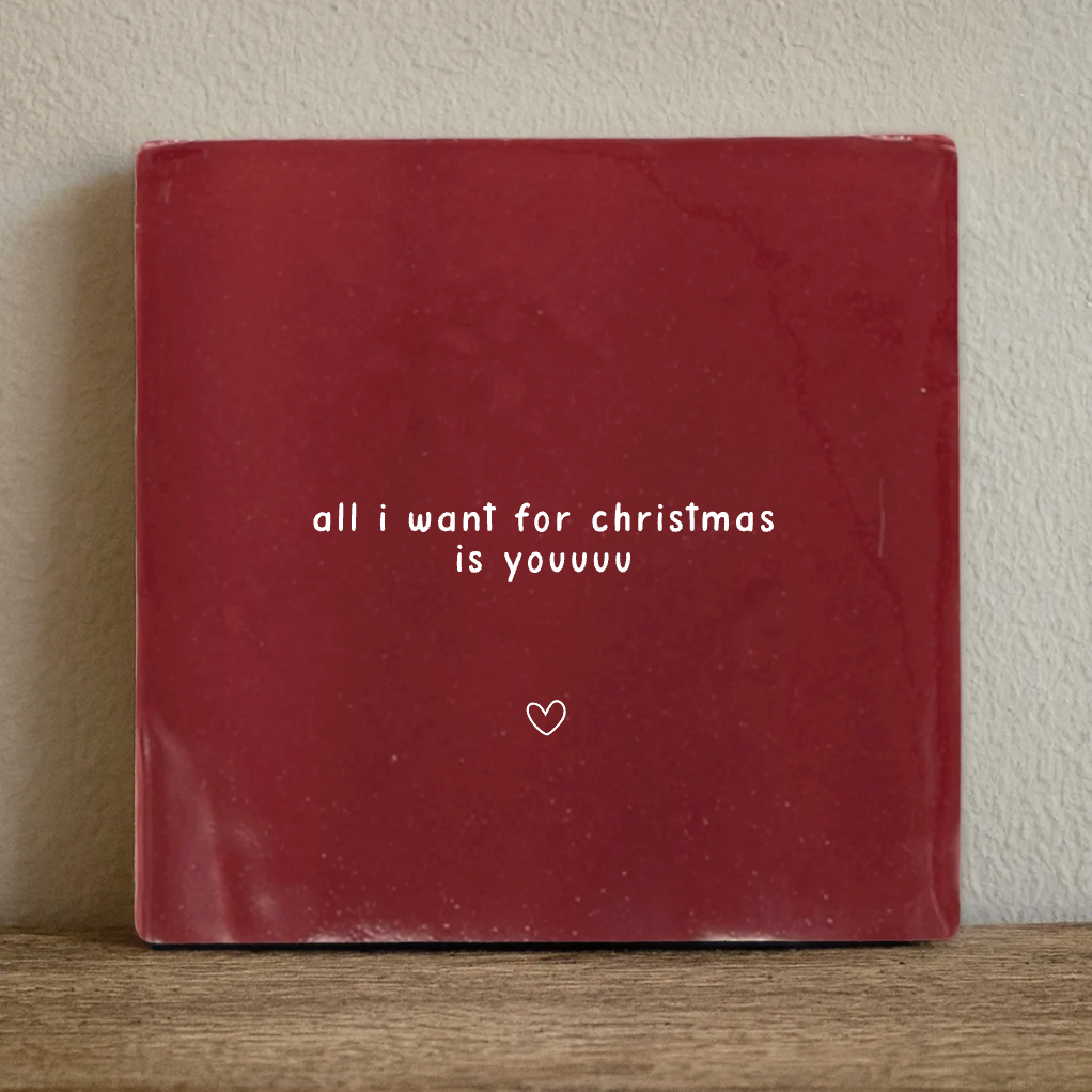 Label2X Tegeltje all i want for christmas is you heart Tegeltje all i want for christmas is you heart woonaccessoires homedecoratie