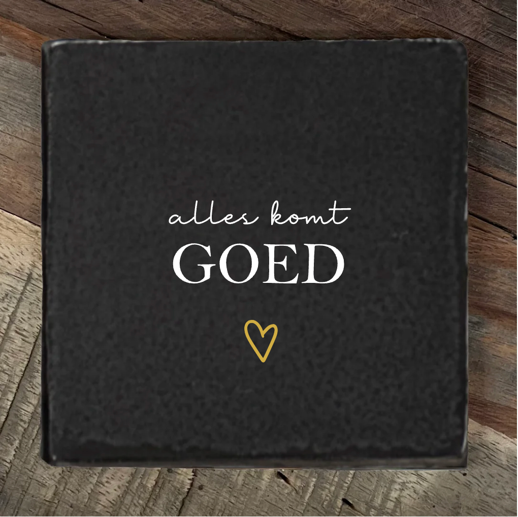 Label2X Tegeltje alles komt goed Tegeltje alles komt goed woonaccessoires homedecoratie