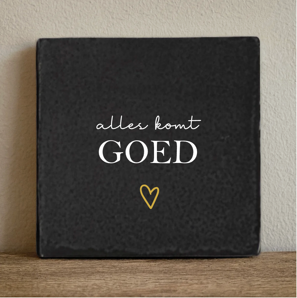 Label2X Tegeltje alles komt goed Tegeltje alles komt goed woonaccessoires homedecoratie