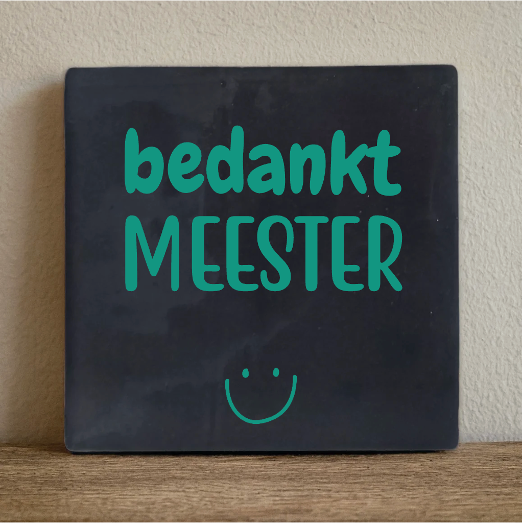 Label2X Tegeltje bedankt meester Tegeltje bedankt meester woonaccessoires homedecoratie