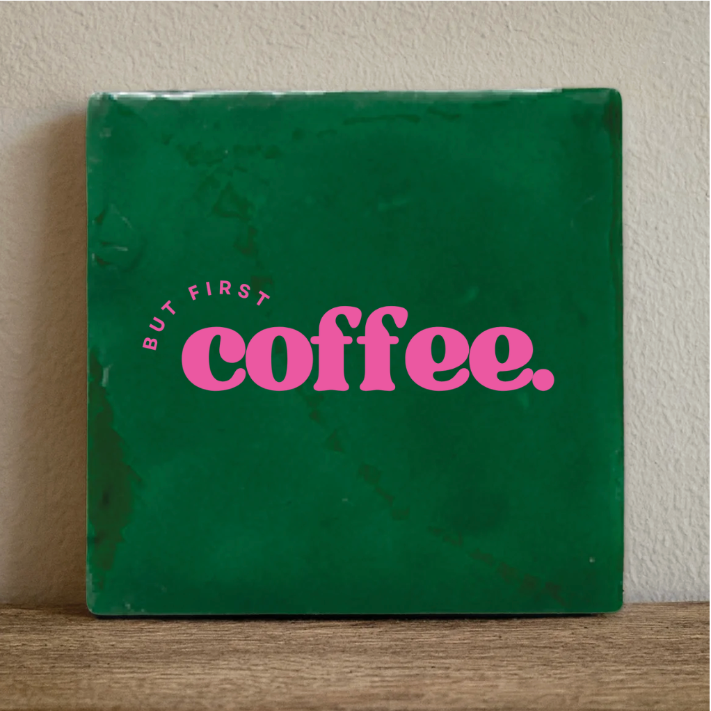 Label2X Tegeltje but first coffee color Tegeltje but first coffee color woonaccessoires homedecoratie