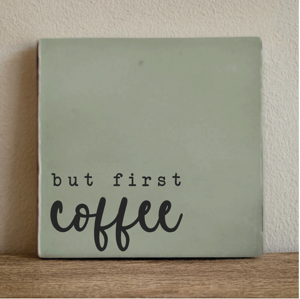 Label2X Tegeltje but first coffee Tegeltje but first coffee woonaccessoires homedecoratie