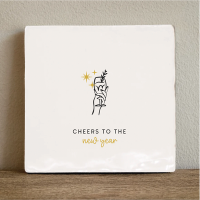 Label2X Tegeltje cheers to the new year Tegeltje cheers to the new year woonaccessoires homedecoratie