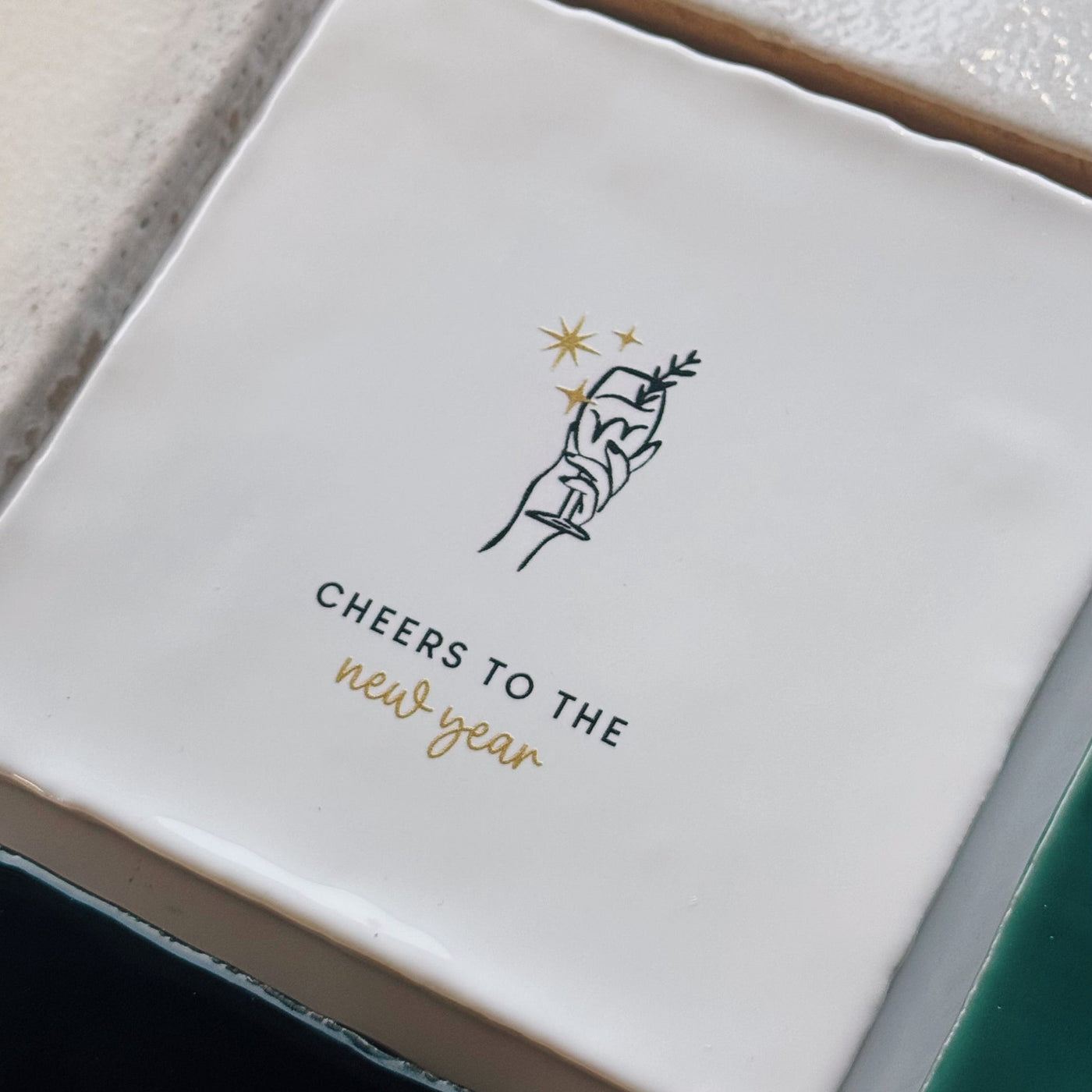 Label2X Tegeltje cheers to the new year Tegeltje cheers to the new year woonaccessoires homedecoratie