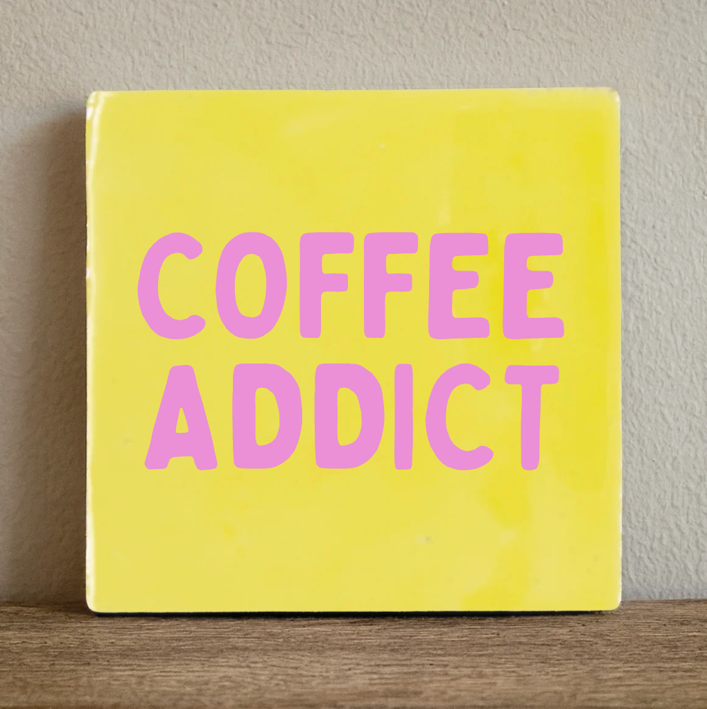 Label2X Tegeltje coffee addict Tegeltje coffee addict woonaccessoires homedecoratie