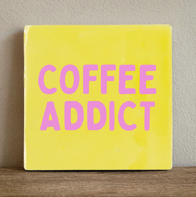Label2X Tegeltje coffee addict Tegeltje coffee addict woonaccessoires homedecoratie