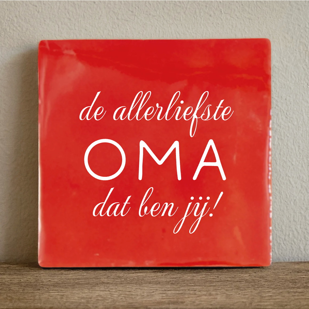 Label2X Tegeltje de allerliefste oma Tegeltje de allerliefste oma woonaccessoires homedecoratie