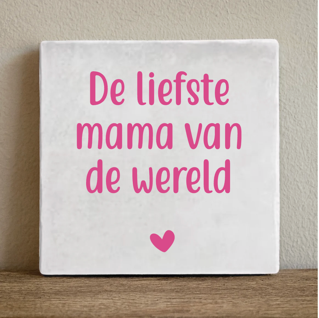 Label2X Tegeltje de liefste mama van de wereld Tegeltje de liefste mama van de wereld woonaccessoires homedecoratie