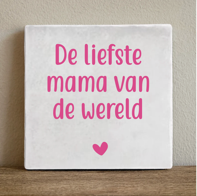 Label2X Tegeltje de liefste mama van de wereld Tegeltje de liefste mama van de wereld woonaccessoires homedecoratie
