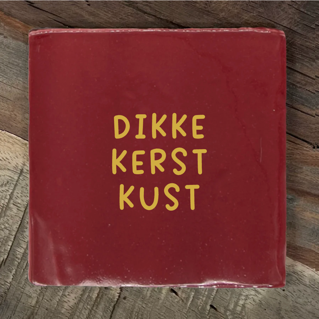 Label2X Tegeltje dikke kerstkust Tegeltje dikke kerstkust woonaccessoires homedecoratie
