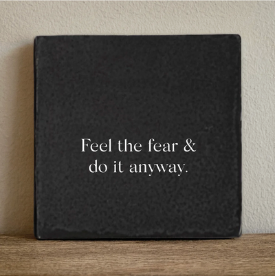 Label2X Tegeltje feel the fear Tegeltje feel the fear woonaccessoires homedecoratie