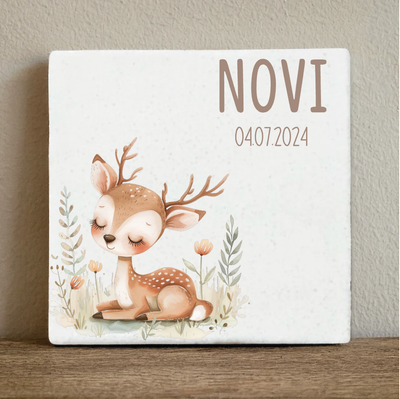 Label2X Tegeltje geboorte diertje Tegeltje geboorte diertje woonaccessoires homedecoratie