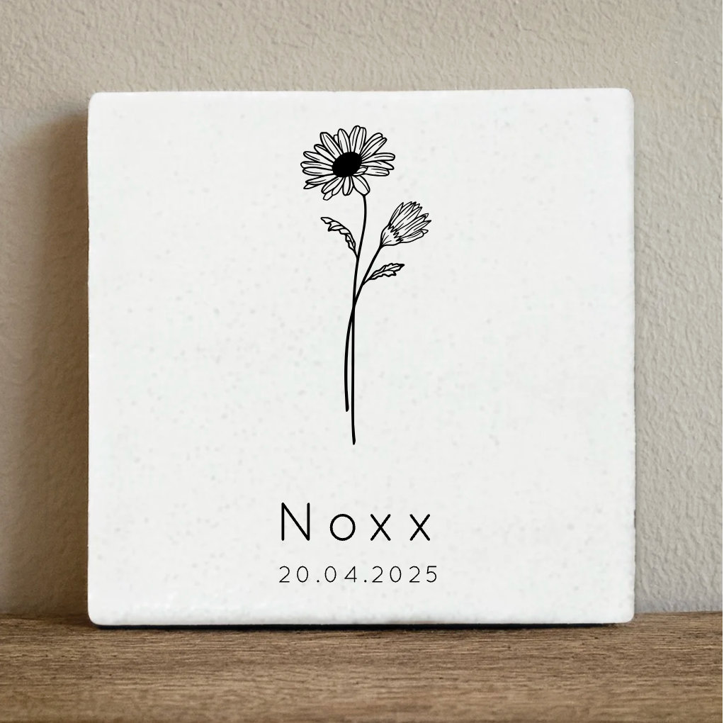 Label2X Tegeltje geboortebloem April Tegeltje geboortebloem April woonaccessoires homedecoratie