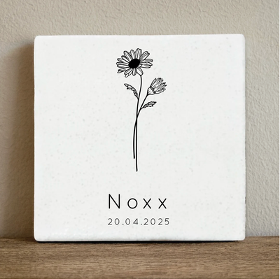 Label2X Tegeltje geboortebloem April Tegeltje geboortebloem April woonaccessoires homedecoratie