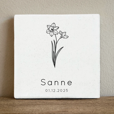 Label2X Tegeltje geboortebloem December Tegeltje geboortebloem December woonaccessoires homedecoratie