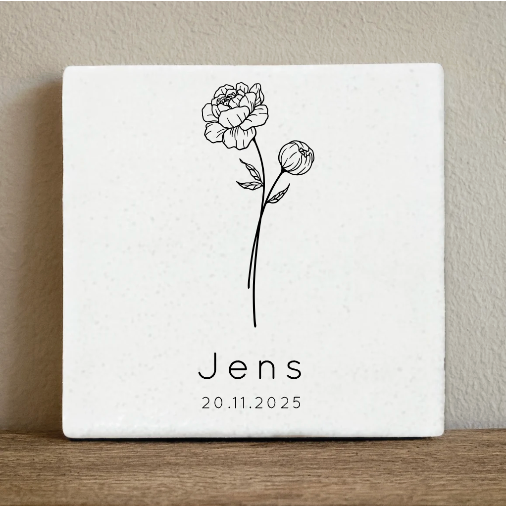 Label2X Tegeltje geboortebloem November Tegeltje geboortebloem November woonaccessoires homedecoratie