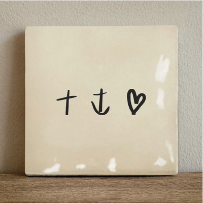Label2X Tegeltje geloof hoop liefde Tegeltje geloof hoop liefde woonaccessoires homedecoratie