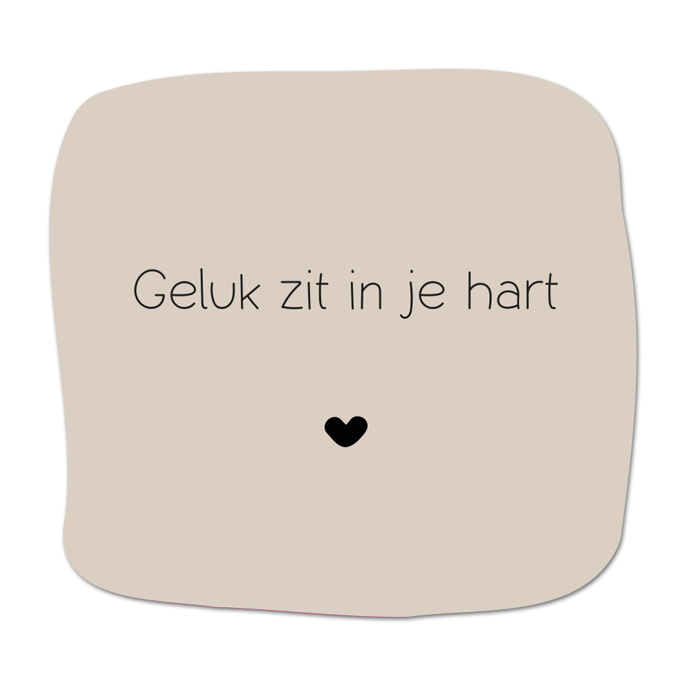 Label2X Minigift Tegeltje geluk zit in je hart woonaccessoires homedecoratie