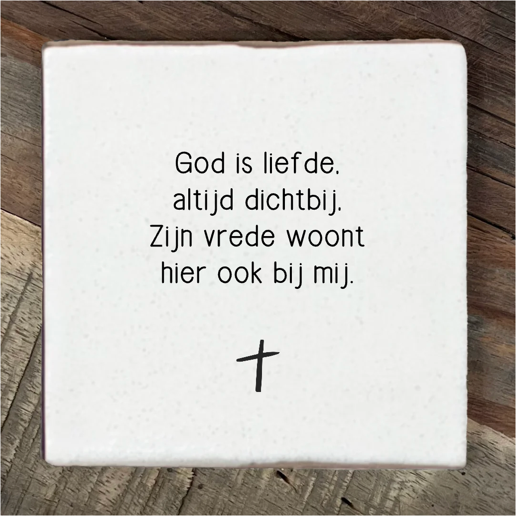 Label2X Tegeltje God is liefde Tegeltje God is liefde woonaccessoires homedecoratie