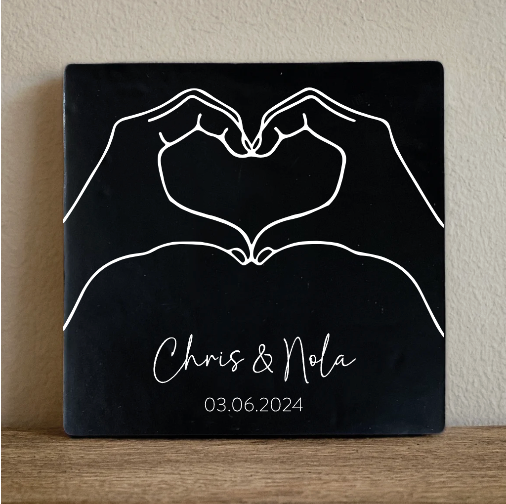 Label2X Tegeltje handen hartje Tegeltje handen hartje woonaccessoires homedecoratie