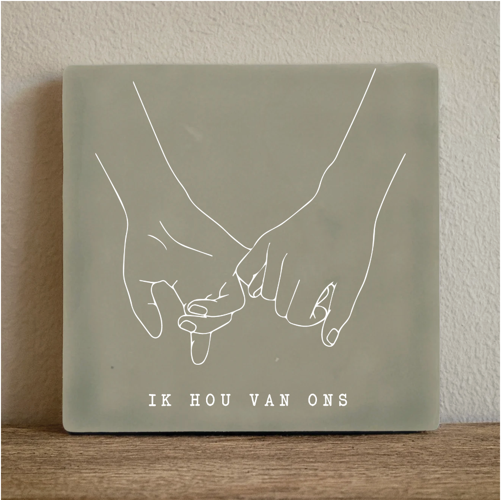 Label2X Tegeltje handen ik hou van ons Tegeltje handen ik hou van ons woonaccessoires homedecoratie