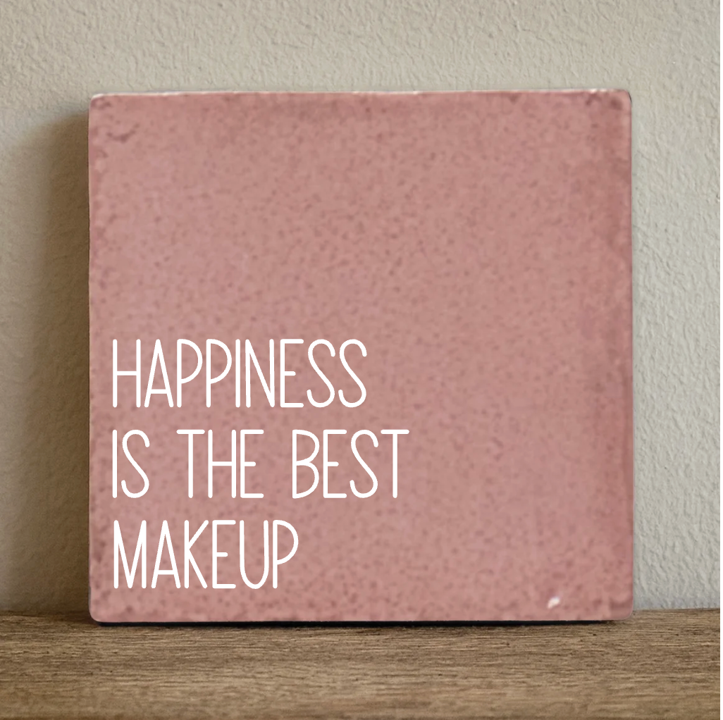 Label2X Tegeltje happiness is the best makeup Tegeltje happiness is the best makeup woonaccessoires homedecoratie