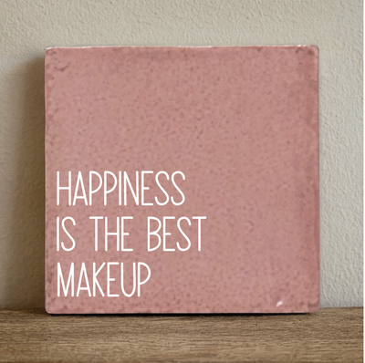 Label2X Tegeltje happiness is the best makeup Tegeltje happiness is the best makeup woonaccessoires homedecoratie