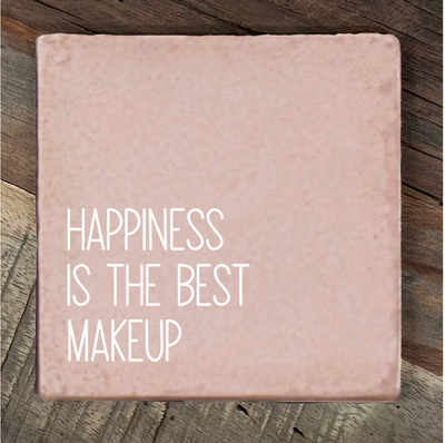Label2X Tegeltje happiness is the best makeup woonaccessoires homedecoratie