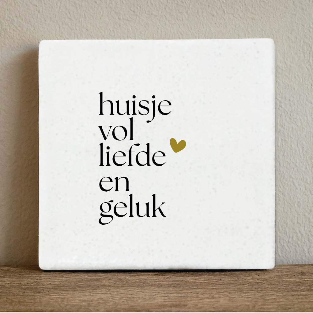 Label2X Tegeltje huisje vol liefde Tegeltje huisje vol liefde woonaccessoires homedecoratie