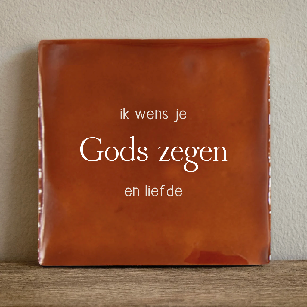 Label2X Tegeltje Ik wens je gods zegen Tegeltje Ik wens je gods zegen woonaccessoires homedecoratie