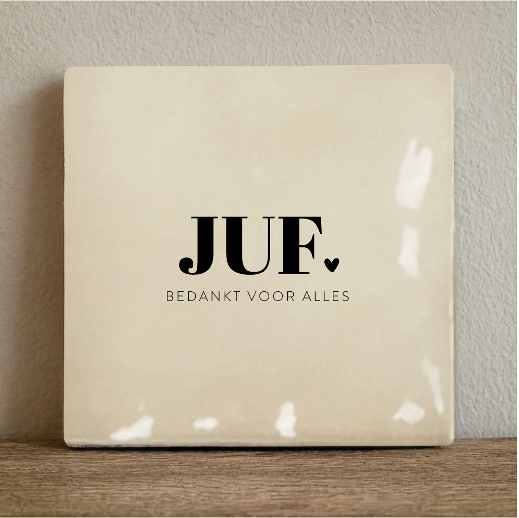 Label2X Tegeltje juf bedankt voor alles Tegeltje juf bedankt voor alles woonaccessoires homedecoratie