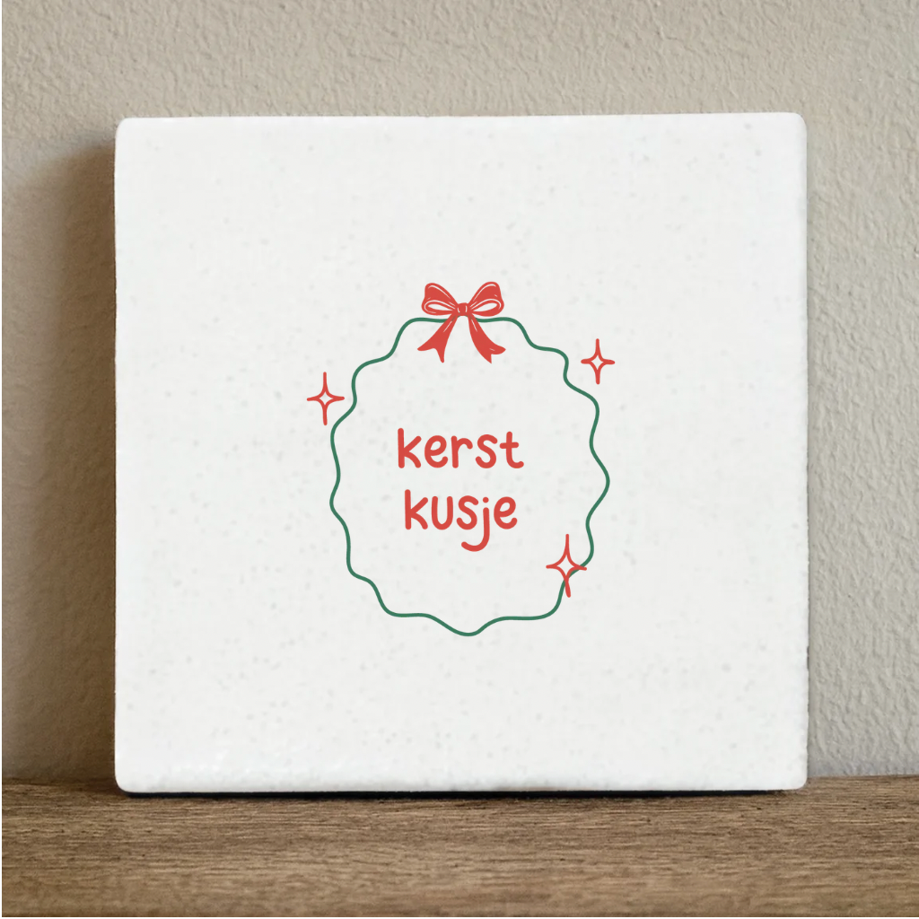 Label2X Tegeltje kerstkusje Tegeltje kerstkusje woonaccessoires homedecoratie
