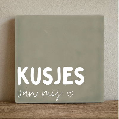 Label2X Tegeltje kusjes van mij Tegeltje kusjes van mij woonaccessoires homedecoratie