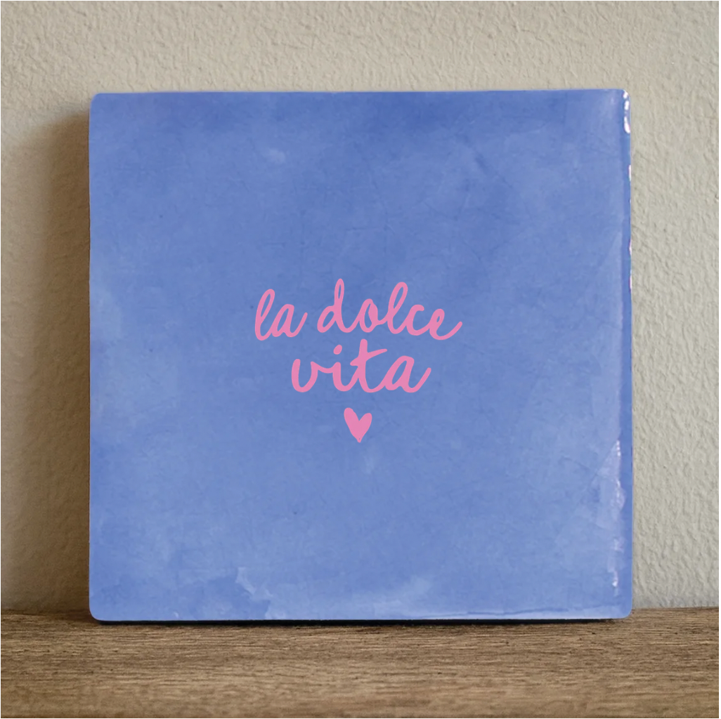 Label2X Tegeltje l dolce vita pink Tegeltje l dolce vita pink woonaccessoires homedecoratie