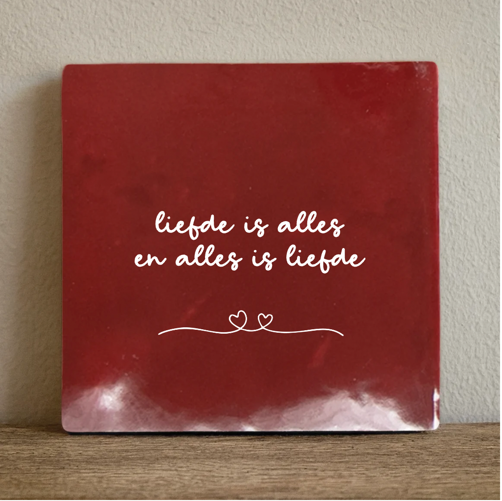 Label2X Tegeltje liefde is alles Tegeltje liefde is alles woonaccessoires homedecoratie