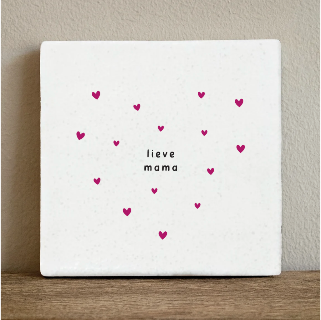 Label2X Tegeltje lieve mama hartjes roze Tegeltje lieve mama hartjes roze woonaccessoires homedecoratie