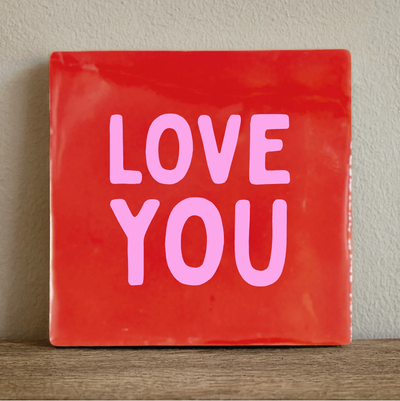 Label2X Tegeltje love you Tegeltje love you woonaccessoires homedecoratie