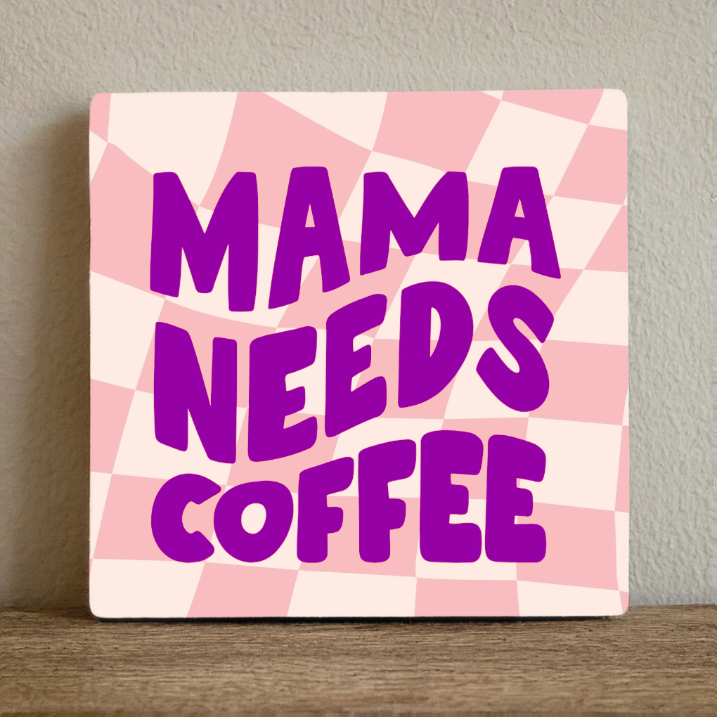Label2X Tegeltje mama needs coffee Tegeltje mama needs coffee woonaccessoires homedecoratie