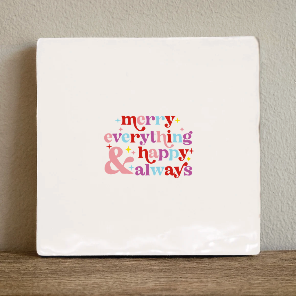Label2X Tegeltje merry everything Tegeltje merry everything woonaccessoires homedecoratie