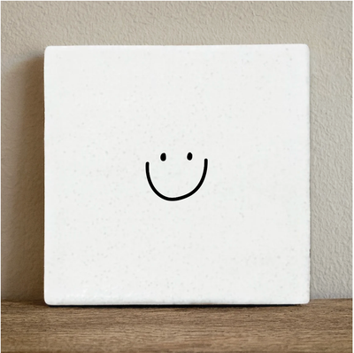 Label2X Tegeltje met smiley Tegeltje met smiley woonaccessoires homedecoratie