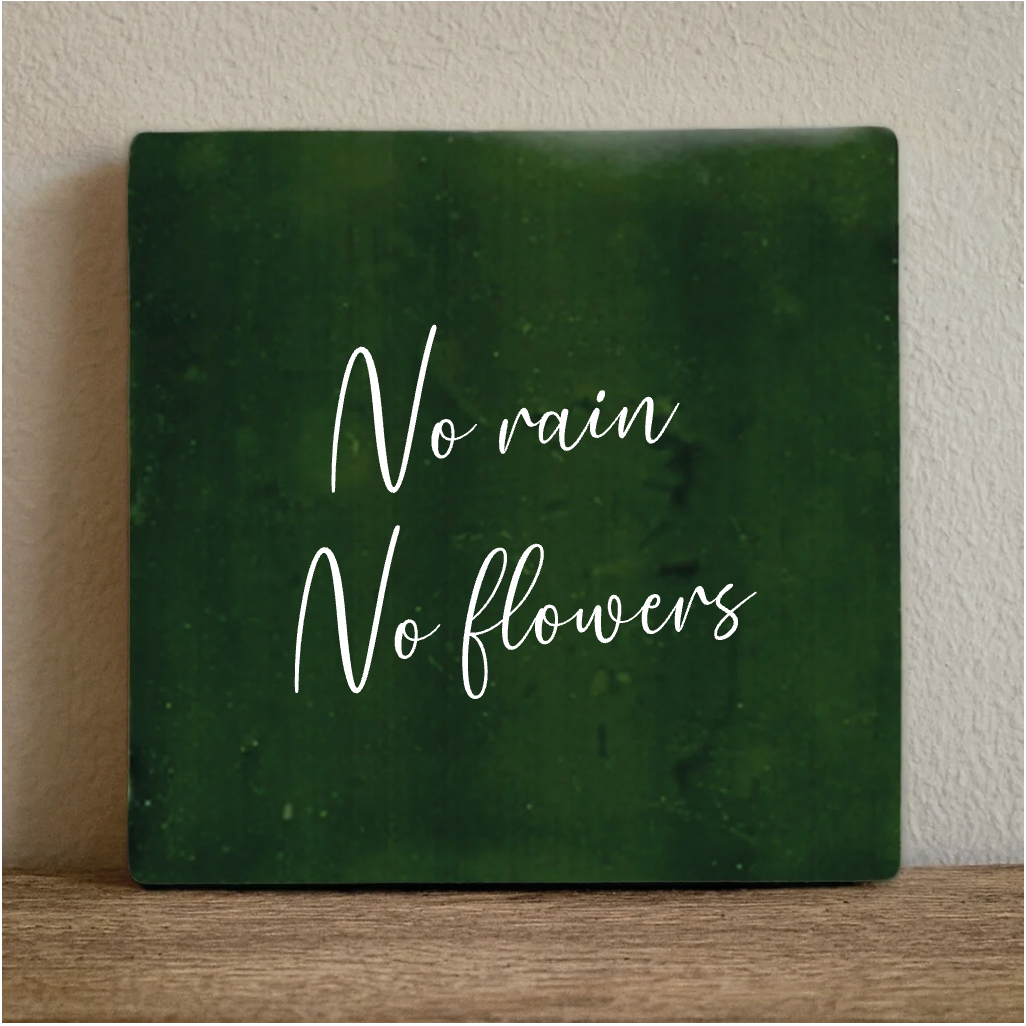 Label2X Tegeltje no rain, no flowers Tegeltje no rain, no flowers woonaccessoires homedecoratie