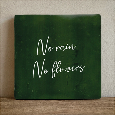 Label2X Tegeltje no rain, no flowers Tegeltje no rain, no flowers woonaccessoires homedecoratie
