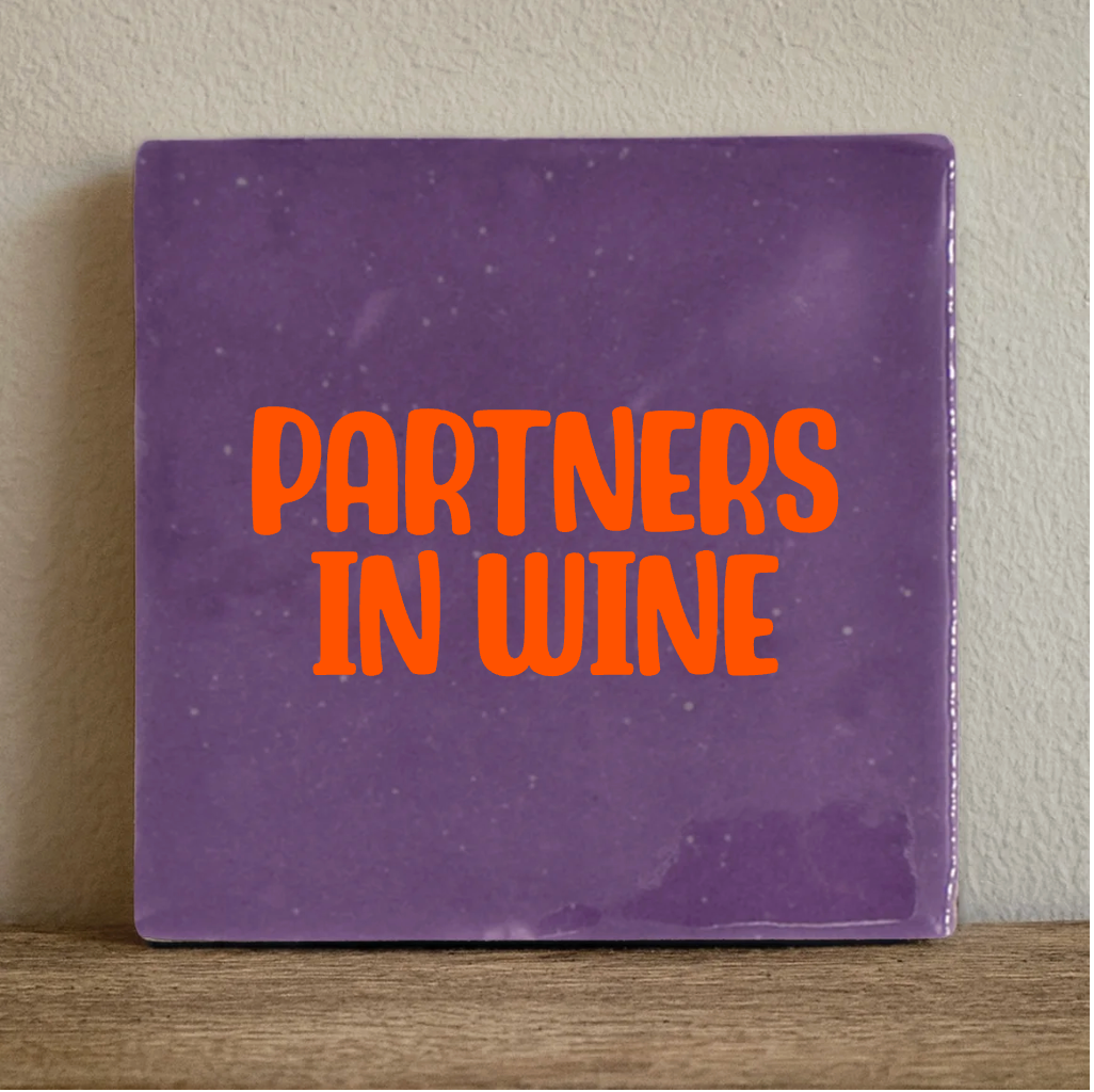 Label2X Tegeltje partners in wine Tegeltje partners in wine woonaccessoires homedecoratie