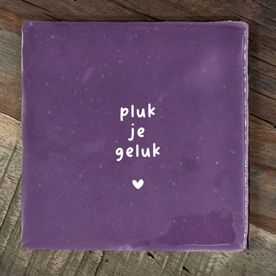 Label2X Tegeltje pluk je geluk Tegeltje pluk je geluk woonaccessoires homedecoratie
