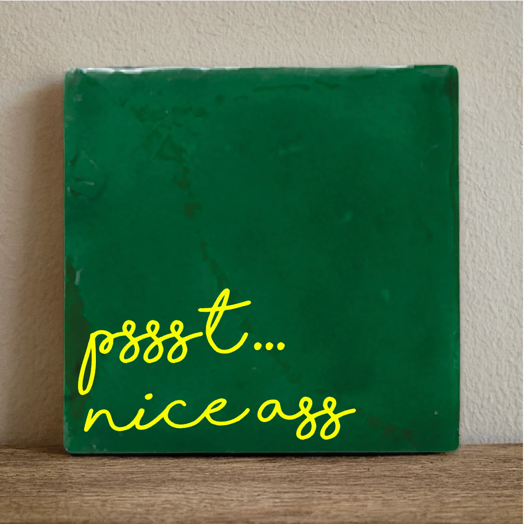 Label2X Tegeltje pssst nice ass Tegeltje pssst nice ass woonaccessoires homedecoratie