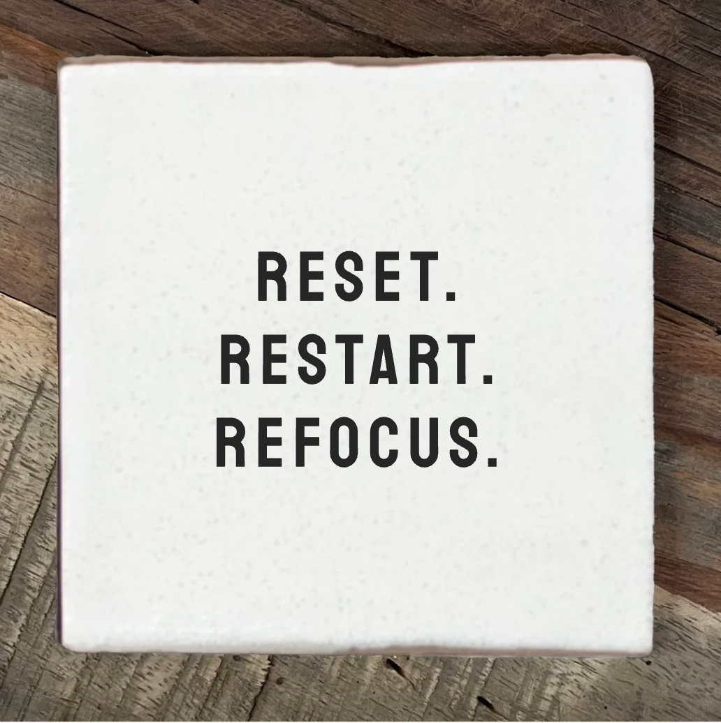 Label2X Tegeltje reset, restart, refocus Tegeltje reset, restart, refocus woonaccessoires homedecoratie